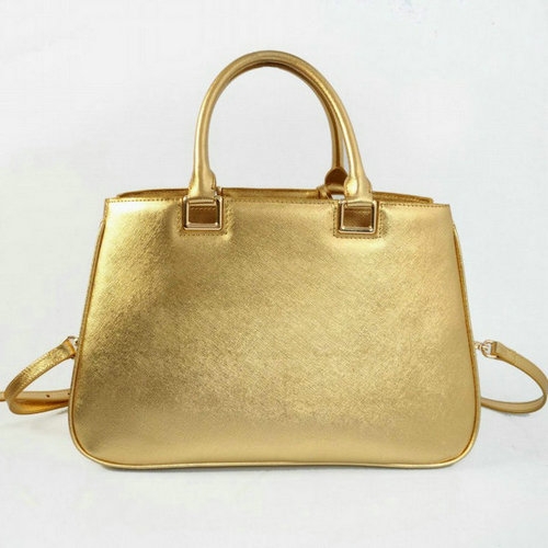 2016 Prada Saffiano Bow Tote Borse a pelle vitello d'oro