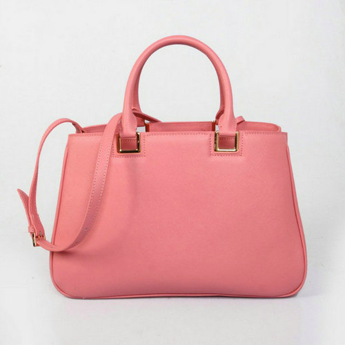 2016 Prada Saffiano Bow Tote Borse Cerise pelle rosa là