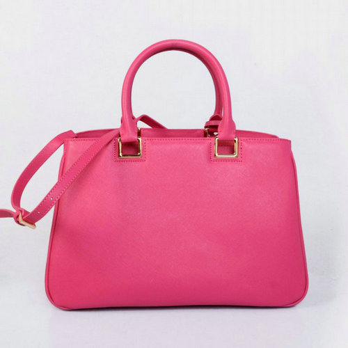 2016 Prada Saffiano Bow Tote Borse Rose Rosso Vitello