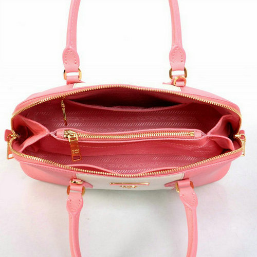 2016 Saffiano Borse Prada Due maniglia BL0837 rosa  bianco p