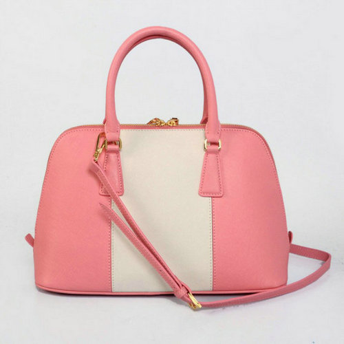 2016 Saffiano Borse Prada Due maniglia BL0837 rosa  bianco p