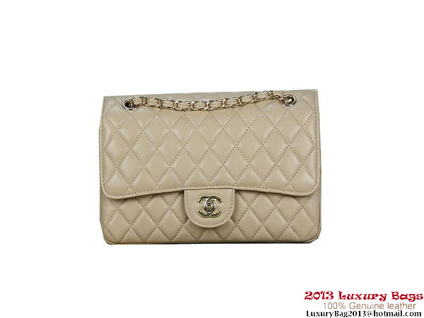 Chanel 2.55 Classic Flap Bag Apricot Sheepskin Leather Gold