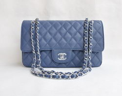 Chanel 2.55 Quilted Flap Bag 1112 Light Blue with Silver Hardware