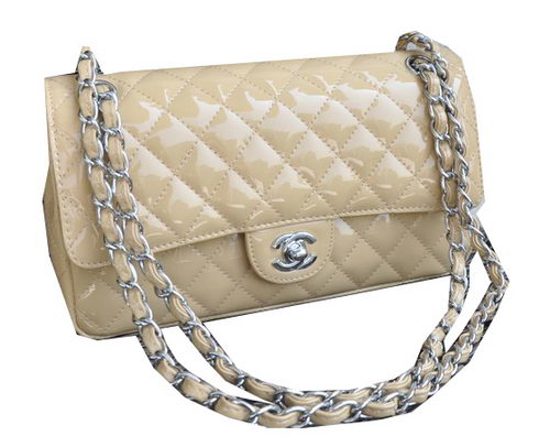 Chanel 2.55 Series Bag Apricot Sheepskin Leather CHA1112 Silver