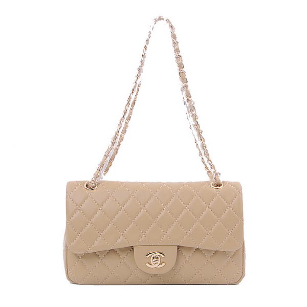 Chanel 2.55 Series Classic Flap Bag 1112 Apricot Sheepskin Gold
