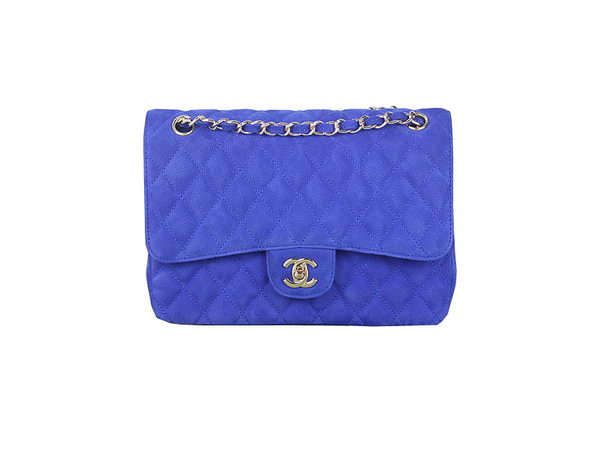 Chanel 2.55 Series Classic Flap Bag 1112 Blue Original Nubuck Cannage Pattern Leather Gold