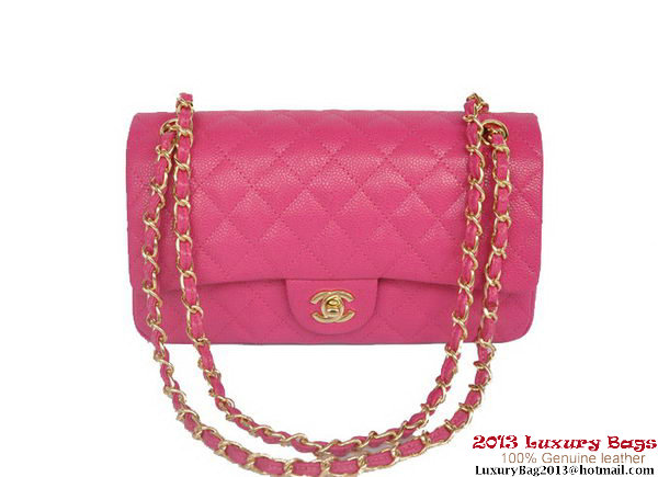 Chanel 2.55 Series Classic Flap Bag 1112 Rose Cannage Pattern Gold