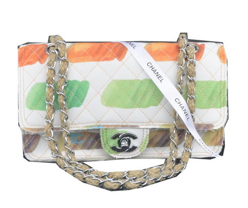 Chanel 2.55 Series Classic Flap Bag Canvas CHA90261 Green