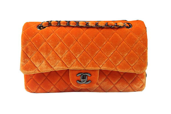 Chanel 2.55 Series Classic Flap Bag Original Nubuck Leather CF1112 Orange