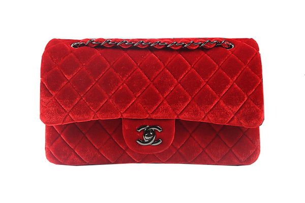 Chanel 2.55 Series Classic Flap Bag Original Nubuck Leather CF1112 Red