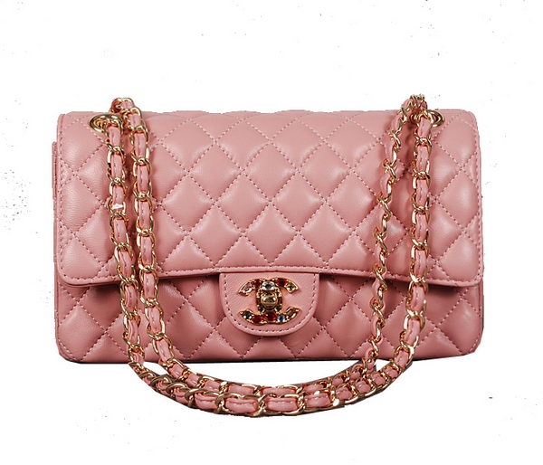 Chanel 2.55 Series Classic Flap Bag Pink Sheepskin 1112 Multicolour