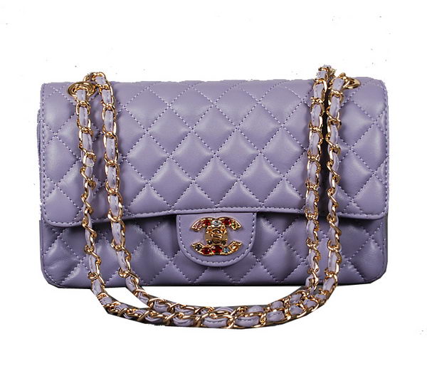 Chanel 2.55 Series Classic Flap Bag Purple Sheepskin 1112 Multicolour