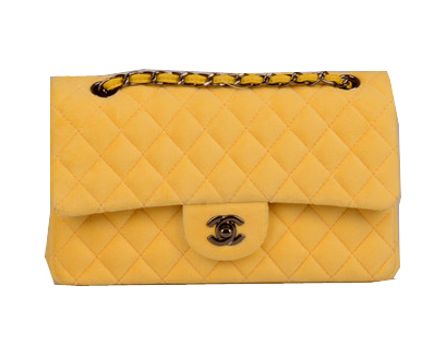 Chanel 2.55 Series Classic Flap Bag Velvet CF1112 Yellow