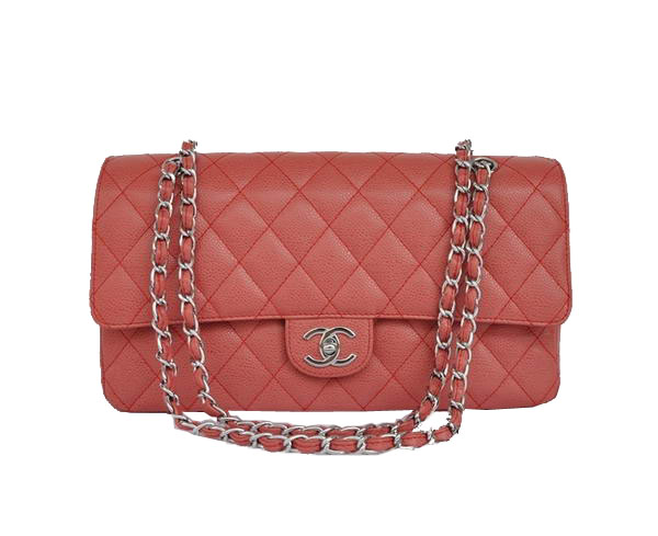 Cheap Chanel 2.55 Series Flap Bag 1113 Red Leather Silver Hardware