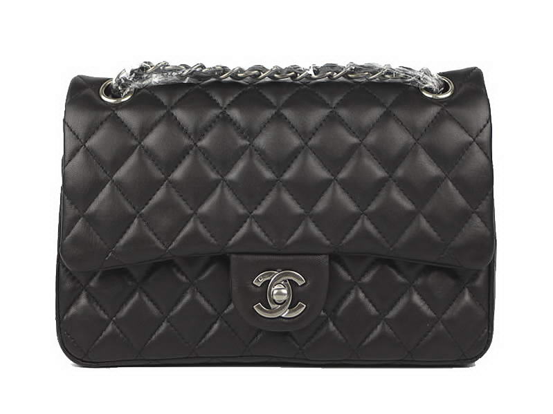 Chanel 2.55 Series Original Leather Flap Bag A01112 Black Silver