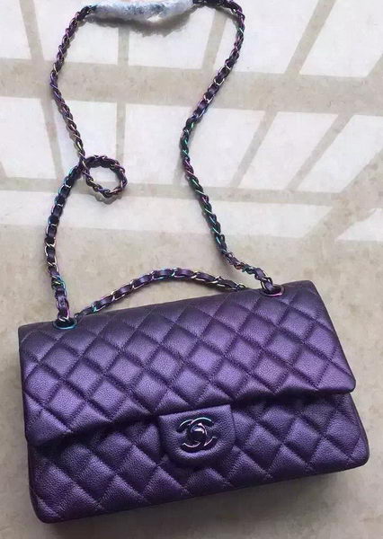 Chanel 2.55 Series Double Flap Bag Original Lambskin Leather A1112 Violet