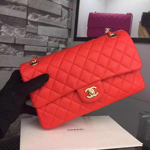 Chanel 2.55 Series Flap Bag Deerskin Leather A1112 Red