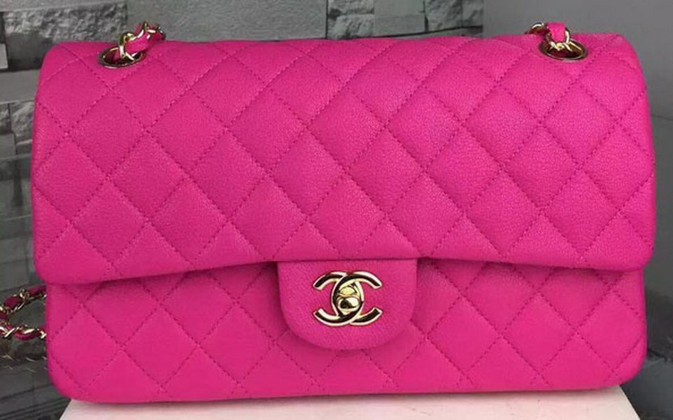 Chanel 2.55 Series Flap Bag Deerskin Leather A1112 Rose