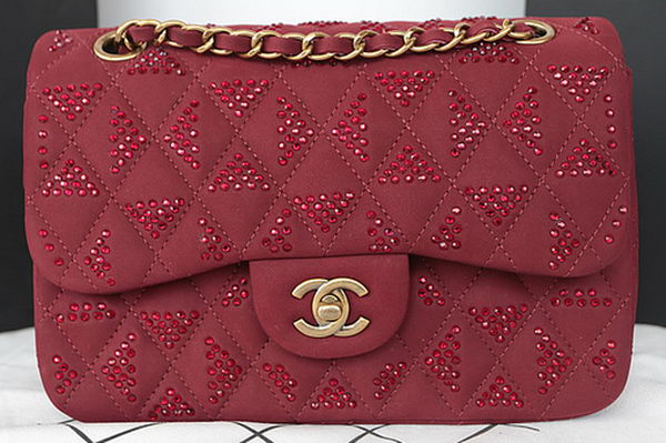 Chanel 2.55 Series Flap Bag Diamond Leather A1112CF Burgundy