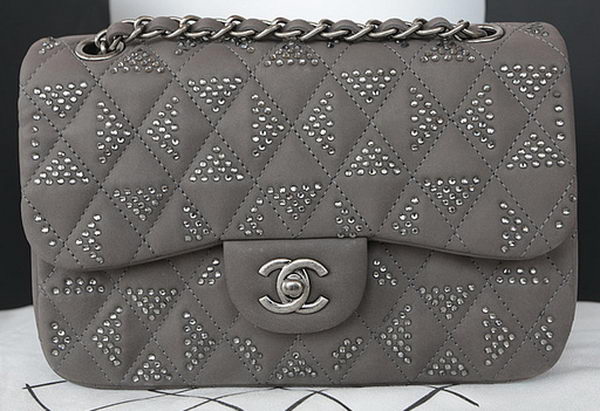 Chanel 2.55 Series Flap Bag Diamond Leather A1112CF Grey