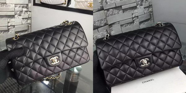 Chanel 2.55 Series Flap Bag Lambskin Leather A5024 Black