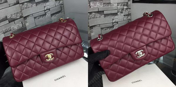 Chanel 2.55 Series Flap Bag Lambskin Leather A5024 Burgundy