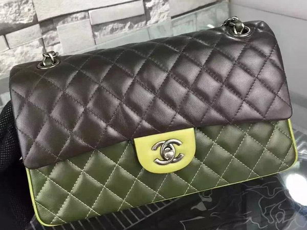 Chanel 2.55 Series Flap Bag Sheepskin Leather A1112 Green