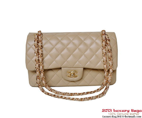 Chanel A01112 Classic Flap Bag Apricot Sheepskin Gold