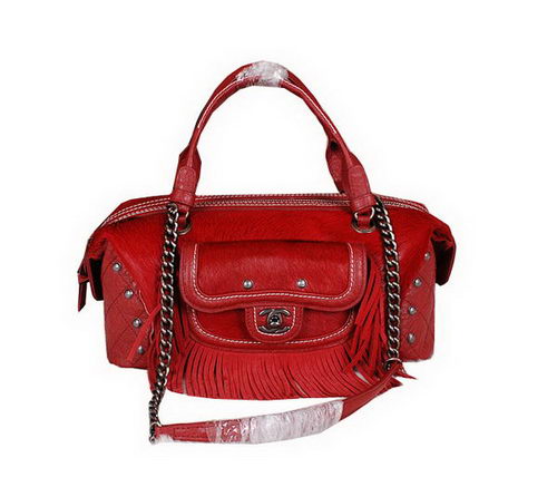 Chanel Bowling Handbag Calfskin Leather A2205 Red