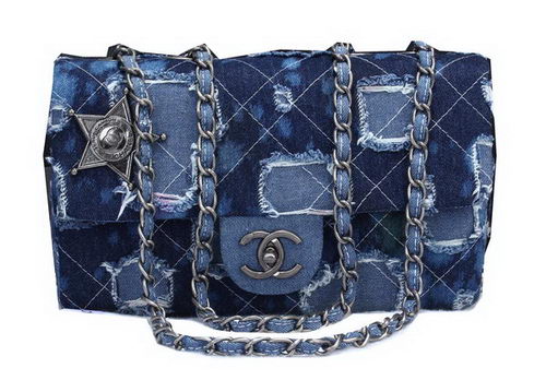 Chanel Classic Flap Bags Denim Fabric A33832 Blue