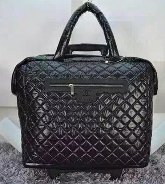 Chanel CoCo Cocoon Quilted Nylon Trolley A73735 Black