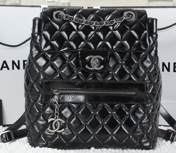 Chanel Iridescent Leather Backpack A92961 Black