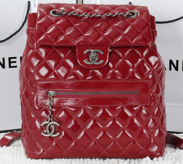 Chanel Iridescent Leather Backpack A92961 Cherry