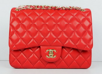 Chanel Jumbo Quilted Flap Bag A58600 Red