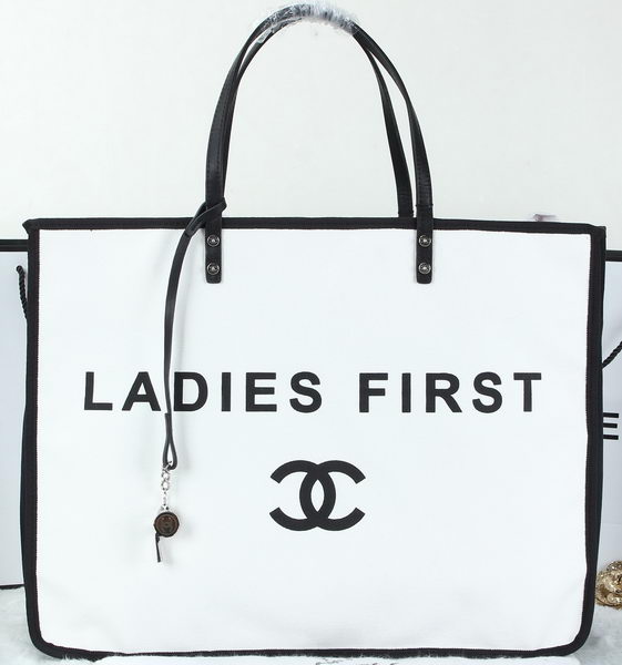 Chanel Ladies First Tote Shopping Bag A93681 White
