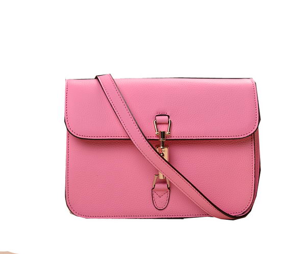 2014 Gucci Original Grainy Leather Shoulder Bag 335188 Pink