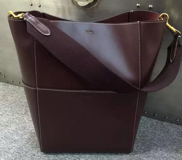 CELINE Sangle Bag Seau in pelle originale C16212 Brown