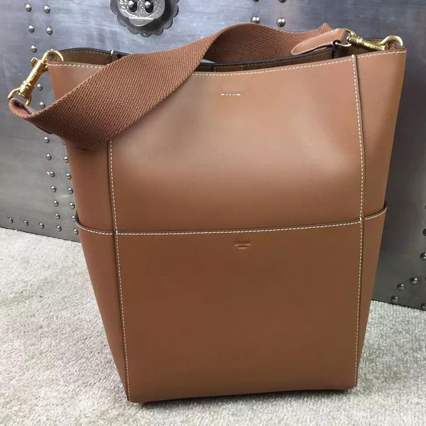 CELINE Sangle Bag Seau in pelle originale C16212 grano