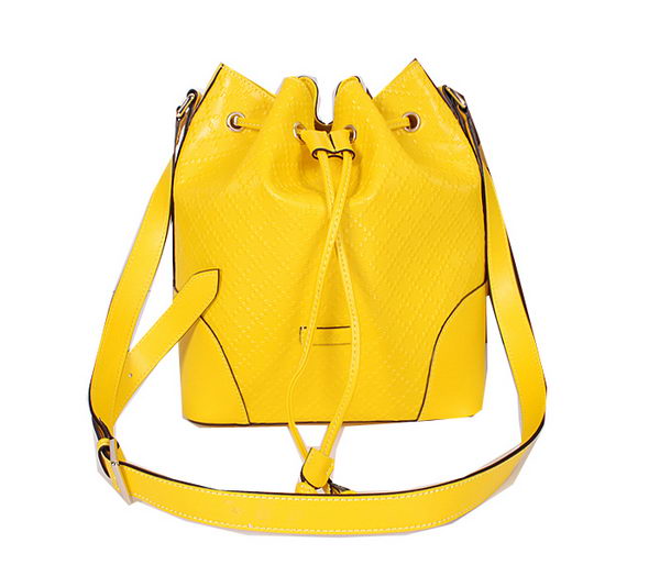 Gucci Bright Diamante Leather Bucket Bag 354228 Yellow