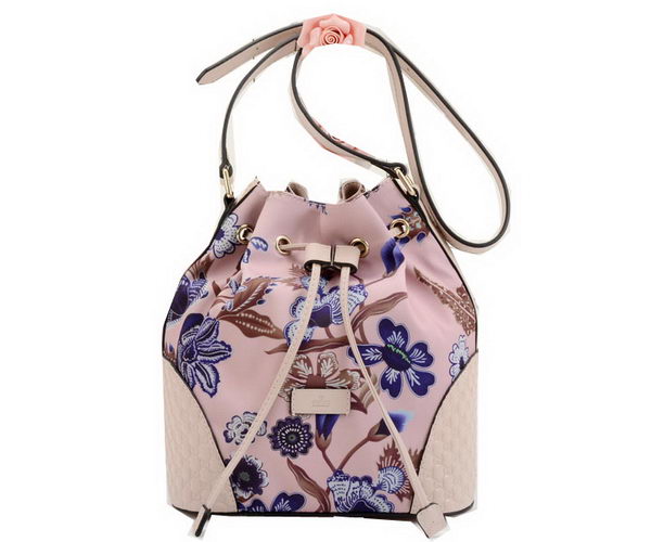 Gucci Camouflage Leather Bucket Bag 354228 Pink