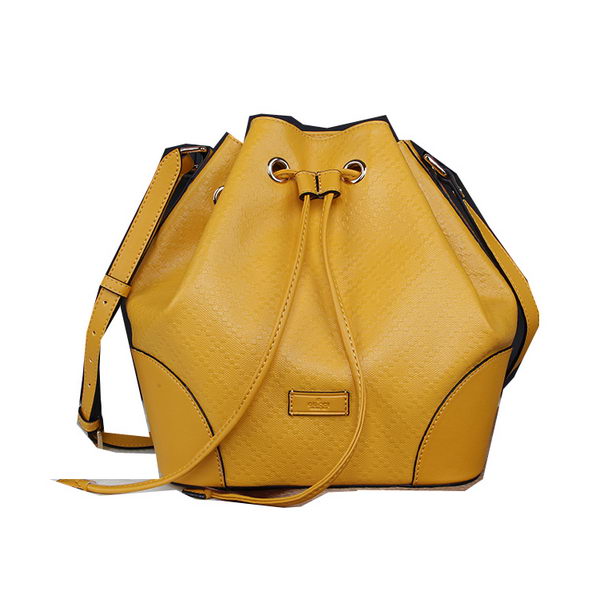 Gucci Diamante Calf Leather Bucket Bag 354228 Yellow