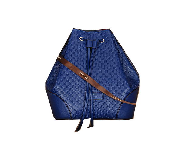 Gucci Guccissima Leather Bucket Bag 354228 Blue