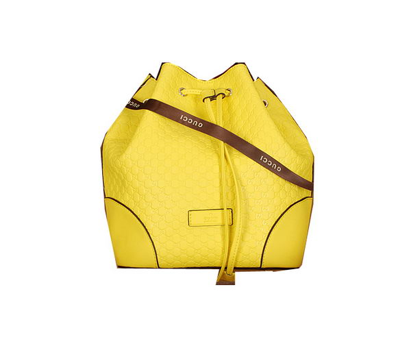 Gucci Guccissima Leather Bucket Bag 354228 Yellow