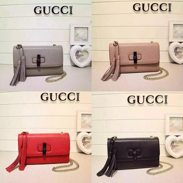 Gucci Miss Bamboo Leather Shoulder Bag 387611