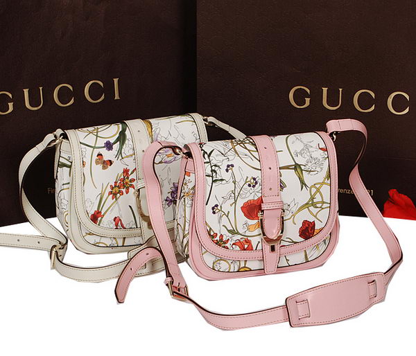 Gucci Nice Flora Leather Shoulder Bag 336749