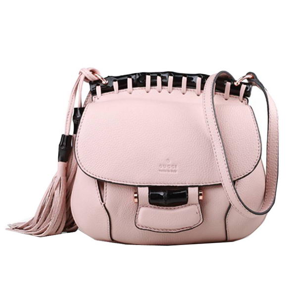 Gucci Nouveau Fringe Original Leather Shoulder Bag 347100 Light Pink