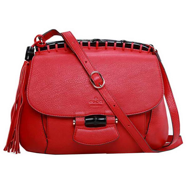Gucci Nouveau Leather Shoulder Bag 347101 Red