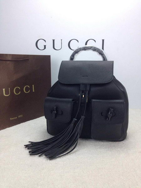 Gucci Original Bamboo Leather Backpack 370833 Black