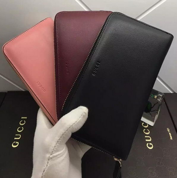 Gucci Smooth Leather Zip Around Wallets 410102