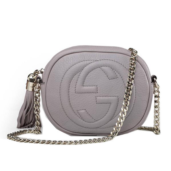 Gucci Soho Original Leather mini Chain Bag 353965 Grey